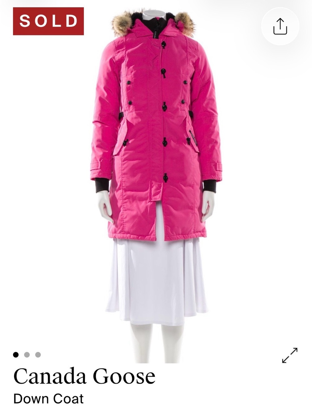 DON’T PURCHASE— ISO Canada Goose Hot Pink Down Puffer Parka with Fur-Trim Hood